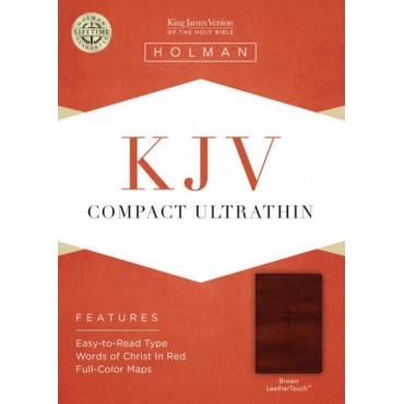 KJV Compact Ultrathin Bible L/T Brown - Holman